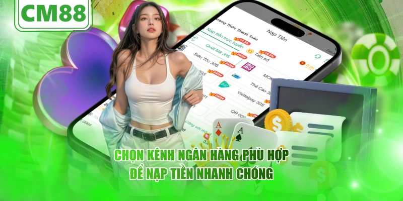 Chọn kênh ngân hàng phù hợp để nạp tiền nhanh chóng